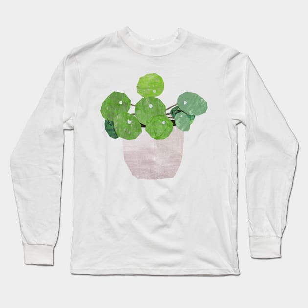 Pilea - house plant Long Sleeve T-Shirt by Babban Gaelg